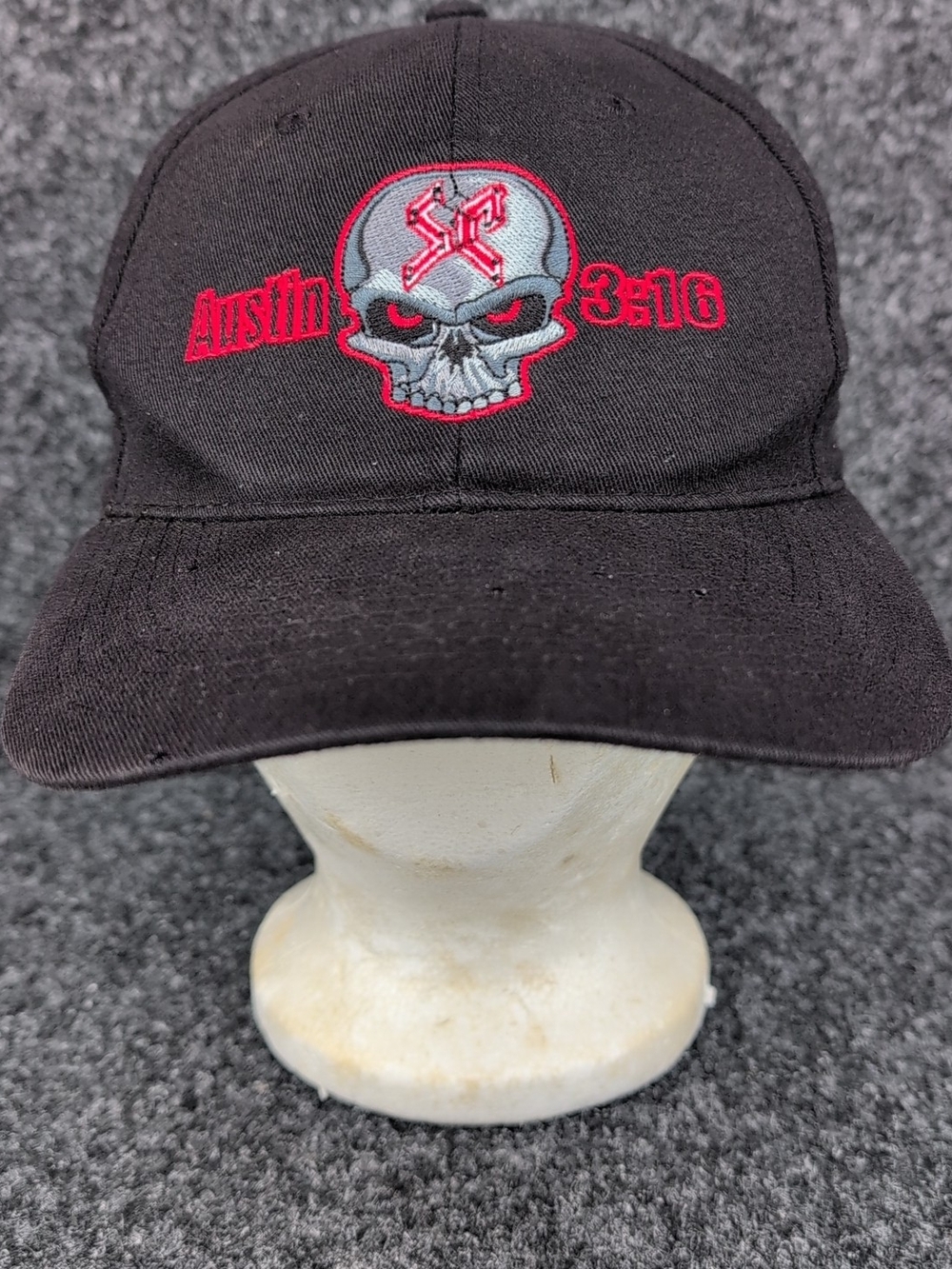 Vtg Stone Cold Steve Austin 3:16 Hat Adjustable Snapback Skull Cap WWF 1998 90s